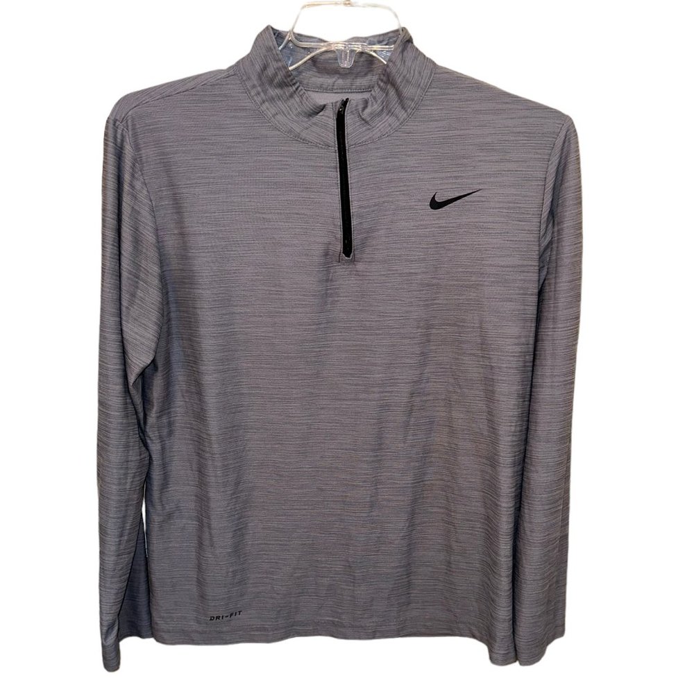 Nike Men's Dri-Fit Quarter Zip Grey Pullover Lightweight Jacket Size Medium
